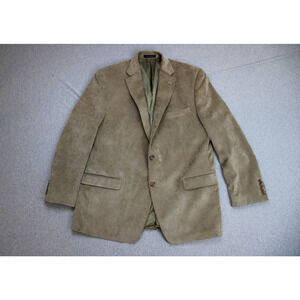 Ralph Lauren Blazer Mens 44R Beige Corduroy Stretch Single Breasted Notch Lapel